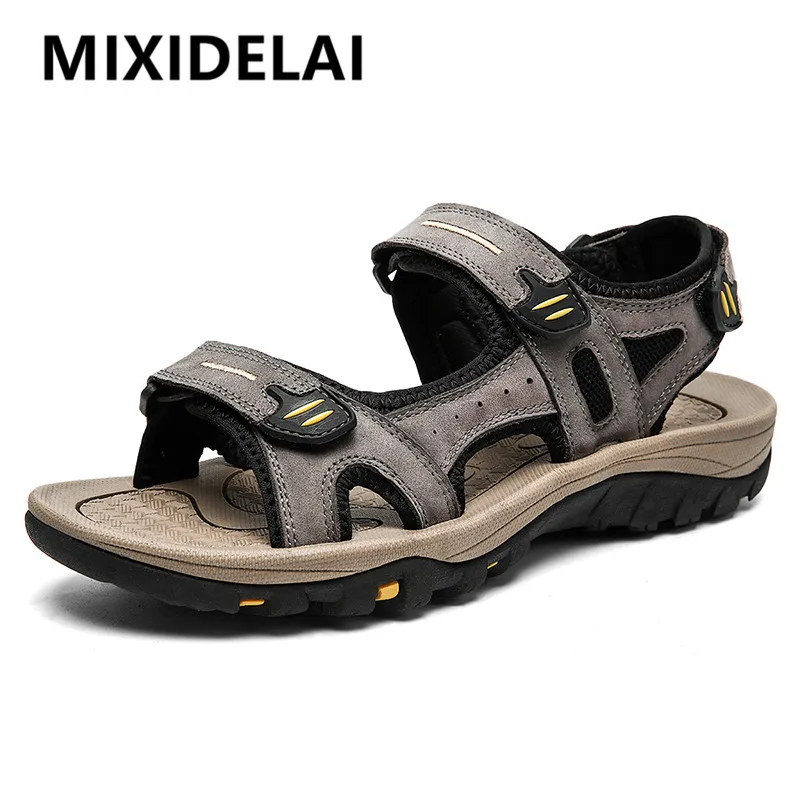 Genuine Leather Men Sandals Summer New Large Size Men Sandals Outdoor Men's Casual Shoes Fashion Sandals Slippers Big Size 38-48