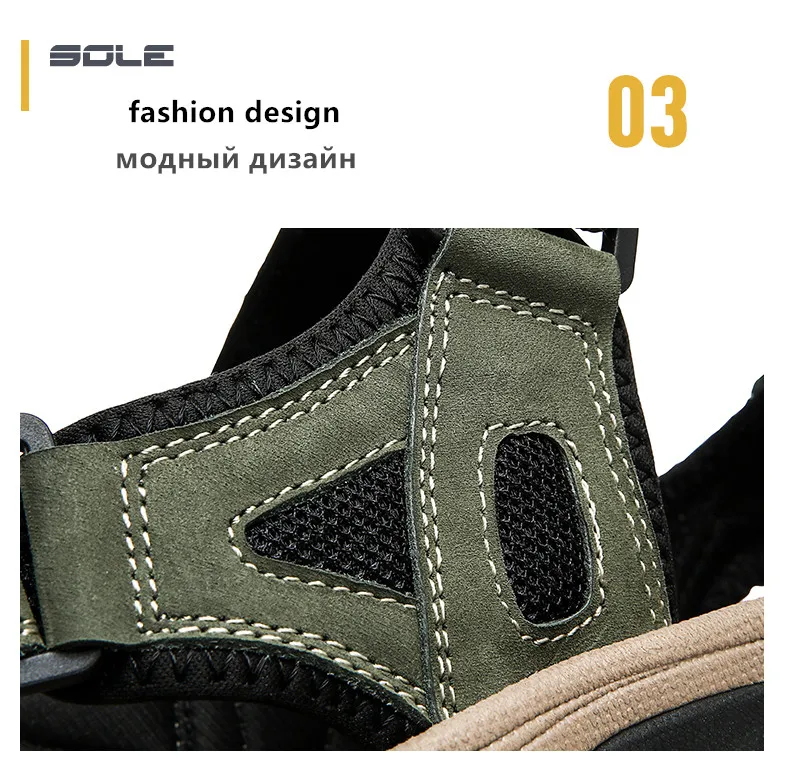 Genuine Leather Men Sandals Summer New Large Size Men Sandals Outdoor Men's Casual Shoes Fashion Sandals Slippers Big Size 38-48