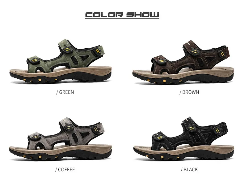 Genuine Leather Men Sandals Summer New Large Size Men Sandals Outdoor Men's Casual Shoes Fashion Sandals Slippers Big Size 38-48