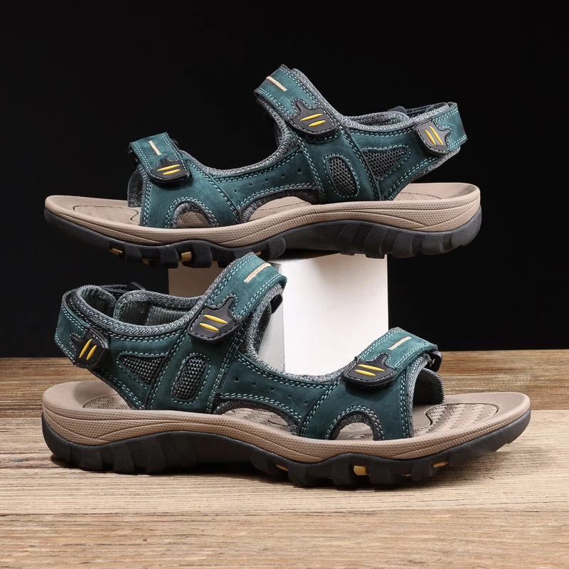 Genuine Leather Men Sandals Summer New Large Size Men Sandals Outdoor Men's Casual Shoes Fashion Sandals Slippers Big Size 38-48