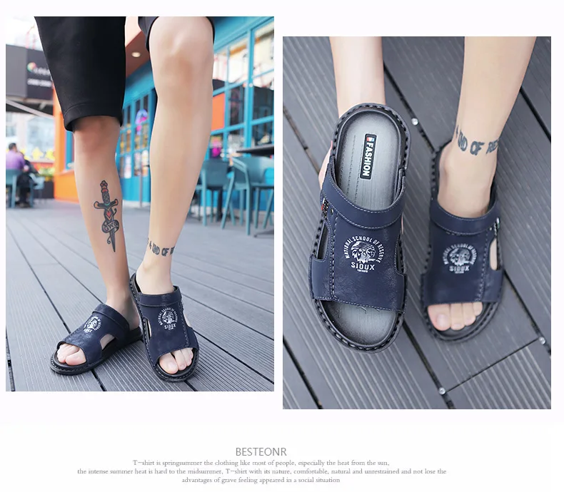Men's Summer Genuine Leather Sandals Classic Roman Men Shoes Slippers Soft Comfortable Men Non-slip Walking Footwea Plus Size 47 Men's Summer Genuine Leather Sandals Classic Roman Men Shoes Slippers Soft Comfortable Men Non-slip Walking Footwea Plus Size 47