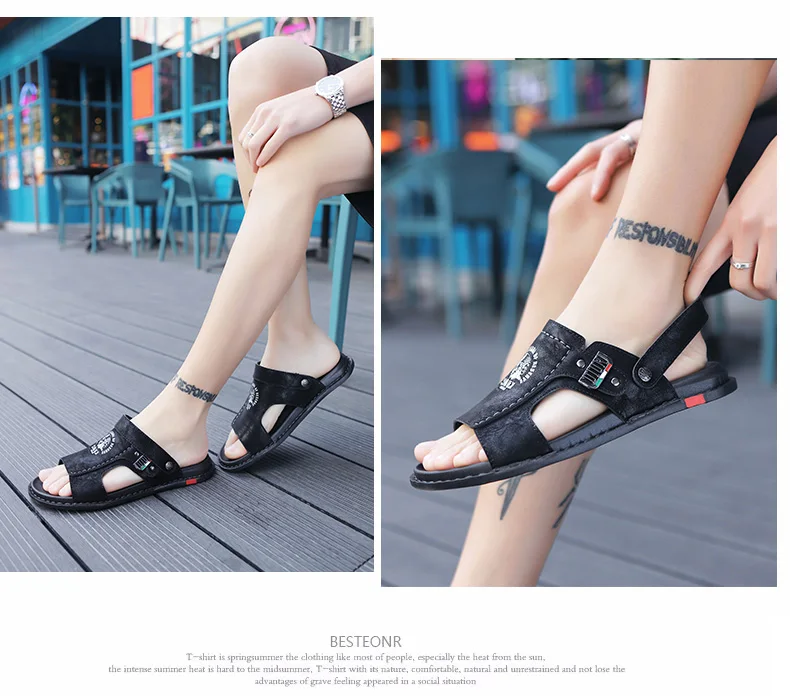 Men's Summer Genuine Leather Sandals Classic Roman Men Shoes Slippers Soft Comfortable Men Non-slip Walking Footwea Plus Size 47 Men's Summer Genuine Leather Sandals Classic Roman Men Shoes Slippers Soft Comfortable Men Non-slip Walking Footwea Plus Size 47