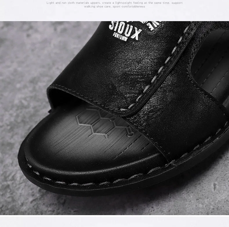 Men's Summer Genuine Leather Sandals Classic Roman Men Shoes Slippers Soft Comfortable Men Non-slip Walking Footwea Plus Size 47 Men's Summer Genuine Leather Sandals Classic Roman Men Shoes Slippers Soft Comfortable Men Non-slip Walking Footwea Plus Size 47