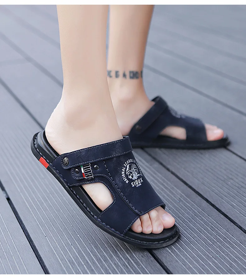 Men's Summer Genuine Leather Sandals Classic Roman Men Shoes Slippers Soft Comfortable Men Non-slip Walking Footwea Plus Size 47 Men's Summer Genuine Leather Sandals Classic Roman Men Shoes Slippers Soft Comfortable Men Non-slip Walking Footwea Plus Size 47