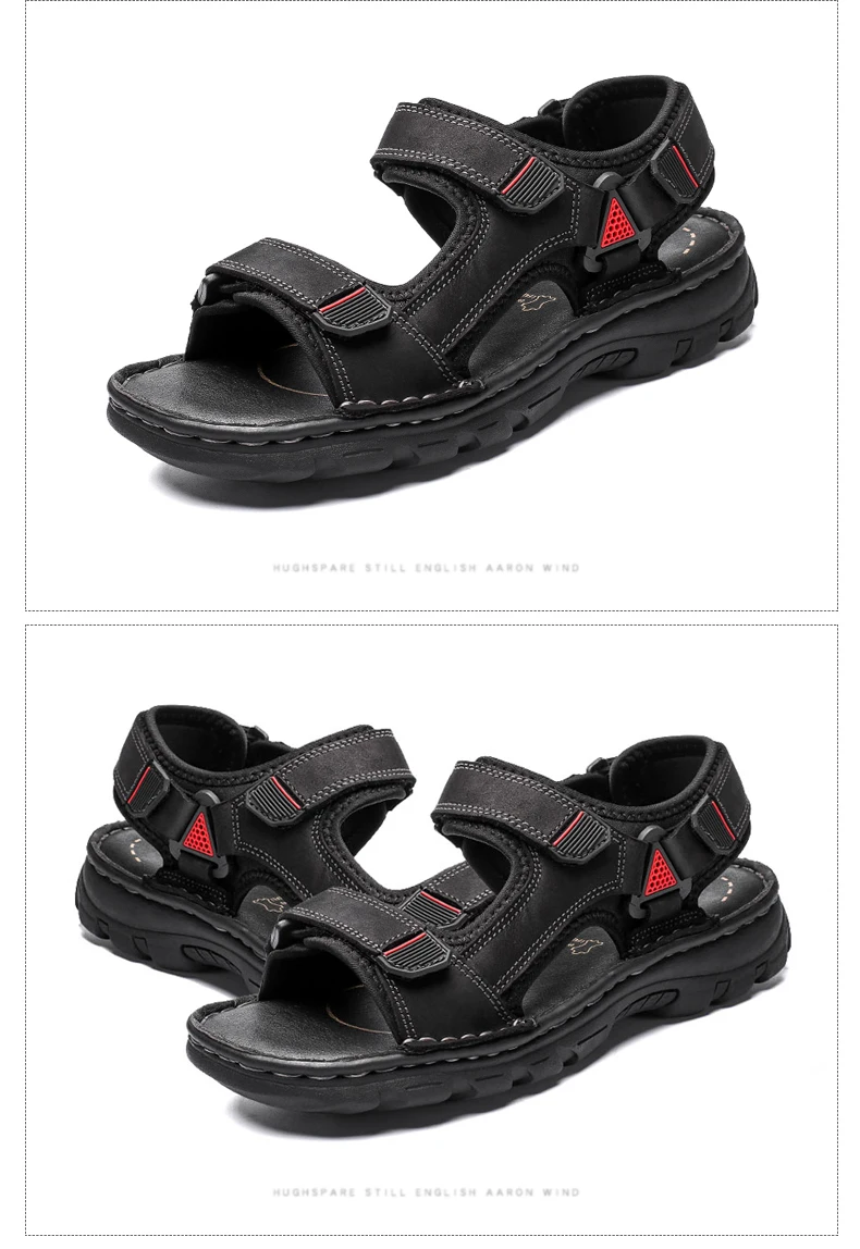DEKABR Size 48 Male Genuine Leather Sandals Summer Casual Men Shoes Vacation Beach Shoes Fashion Outdoor Non-Slip Sneakers