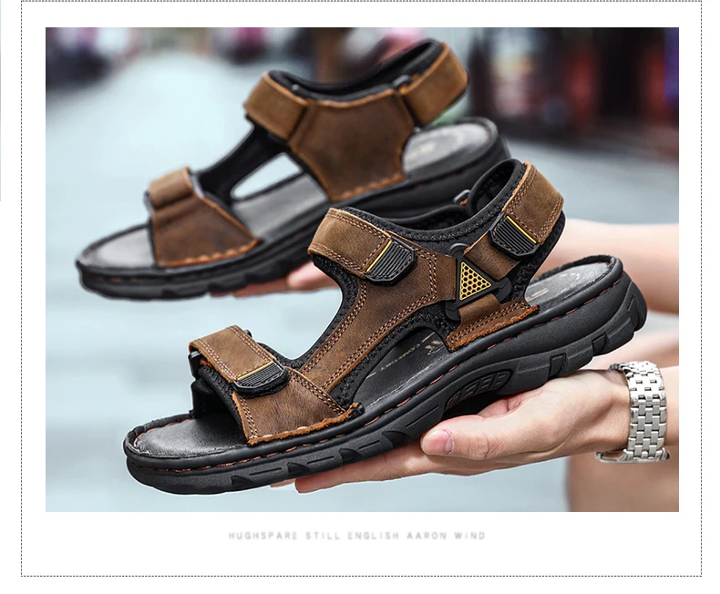 DEKABR Size 48 Male Genuine Leather Sandals Summer Casual Men Shoes Vacation Beach Shoes Fashion Outdoor Non-Slip Sneakers DEKABR Size 48 Male Genuine Leather Sandals Summer Casual Men Shoes Vacation Beach Shoes Fashion Outdoor Non-Slip Sneakers