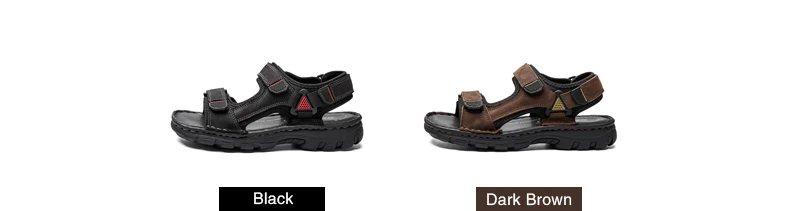 DEKABR Size 48 Male Genuine Leather Sandals Summer Casual Men Shoes Vacation Beach Shoes Fashion Outdoor Non-Slip Sneakers