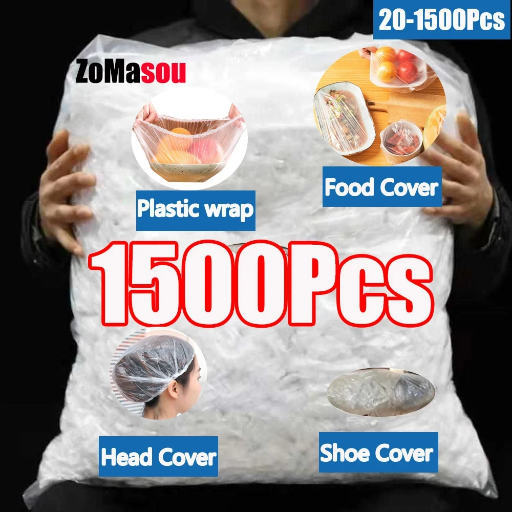 20-1500PCS Disposable Food Cover Plastic Food Bag Plastic Wrap Food Lids Caps Stretch Bowl Dish Fruit Vegetable Preservation Bag