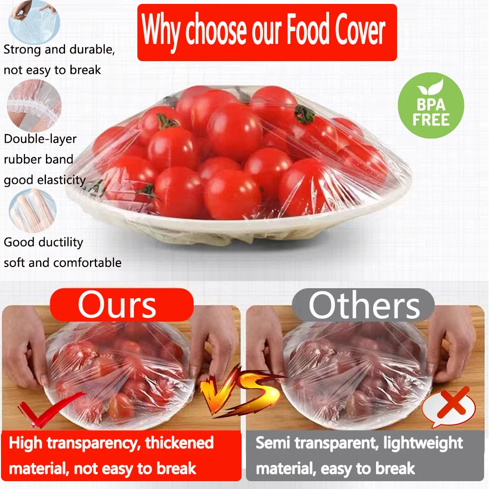 Alternative view of 20-1500PCS Disposable Food Cover Plastic Food Bag Plastic Wrap Food Lids Caps Stretch Bowl Dish Fruit Vegetable Preservation Bag