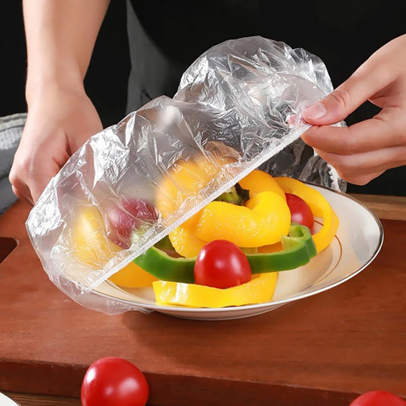 38/70/120CM Disposable Food Cover Elastic Plastic Wrap Food Grade Lids Shoe Cover Shower Headgear Bowls Caps Fresh Saver Dust