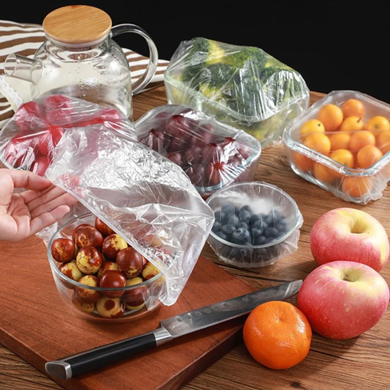 38/70/120CM Disposable Food Cover Elastic Plastic Wrap Food Grade Lids Shoe Cover Shower Headgear Bowls Caps Fresh Saver Dust