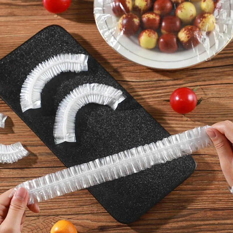 38/70/120CM Disposable Food Cover Elastic Plastic Wrap Food Grade Lids Shoe Cover Shower Headgear Bowls Caps Fresh Saver Dust