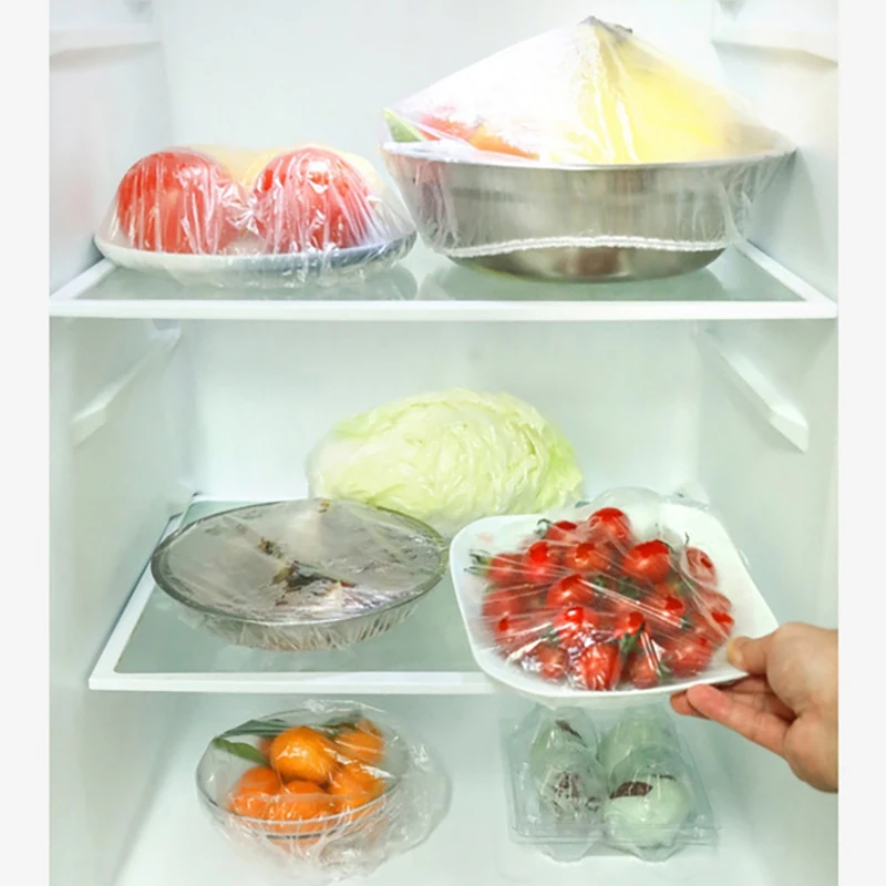 38/70/120CM Disposable Food Cover Elastic Plastic Wrap Food Grade Lids Shoe Cover Shower Headgear Bowls Caps Fresh Saver Dust