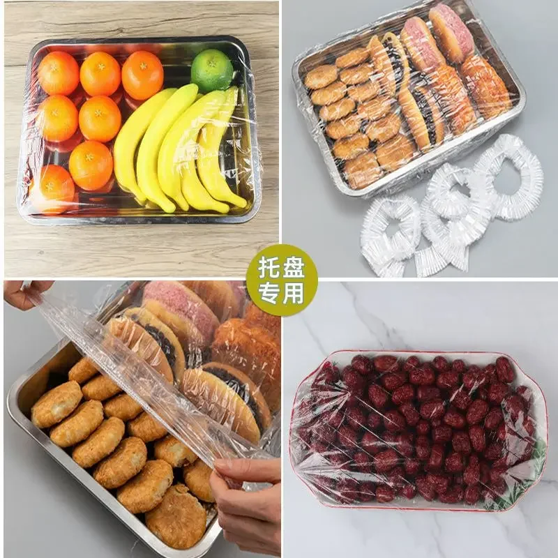 Disposable Food Cover 120/70/52/38CM Saver Dust Food Grade Fresh Lids Elastic Plastic Wrap Shoe Cover Shower Headgear Bowls Caps