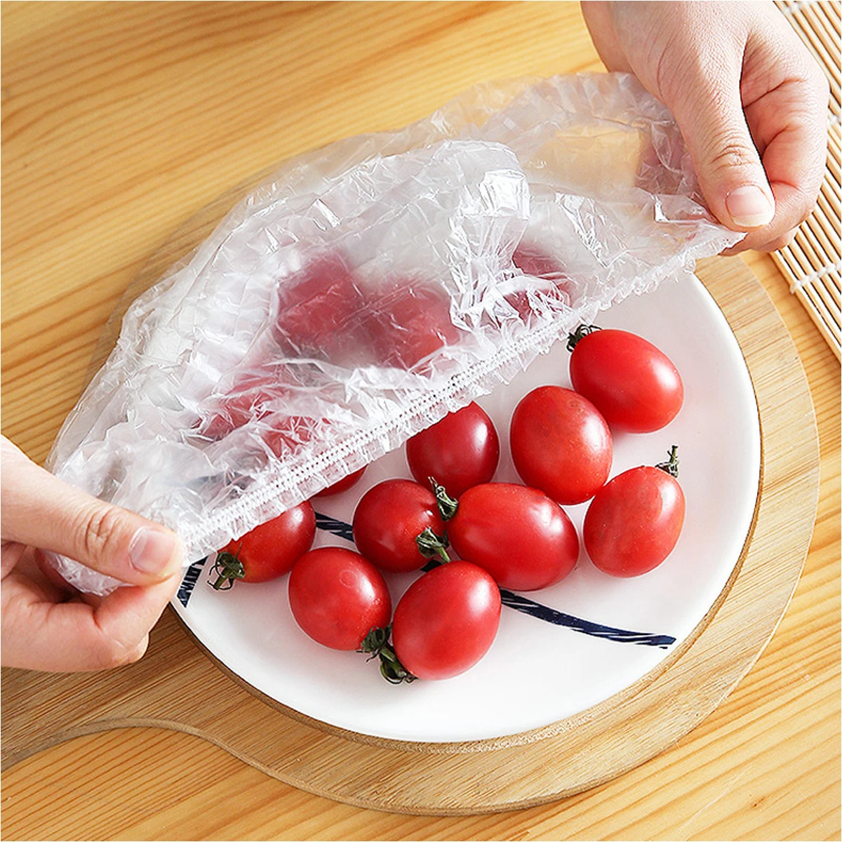 Alternative view of 500pcs Saran Wrap Colorful Disposable Food Cover Food Grade Fresh-keeping Plastic Bag Kitchen Refrigerator Accessories