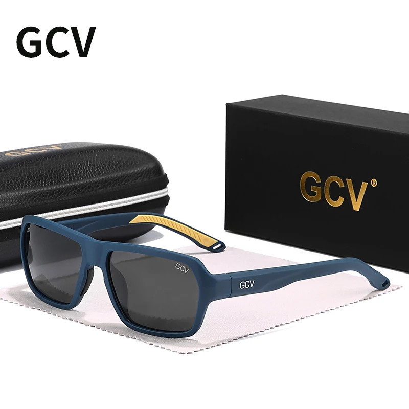 GCV Brand Professional Fishing Driving Cycling Sports Goggles Polarized Sunglasses Square Rectangle Men Women UNISEX TR90