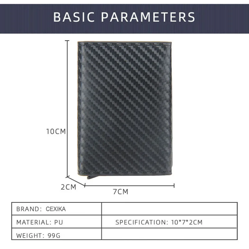 Alternative view of Magnet Rfid Blocking Credit Card Holder Case for Men Unisex Leather ID Bank Wallets with Magnetic Buckle Closer Small PU Purse