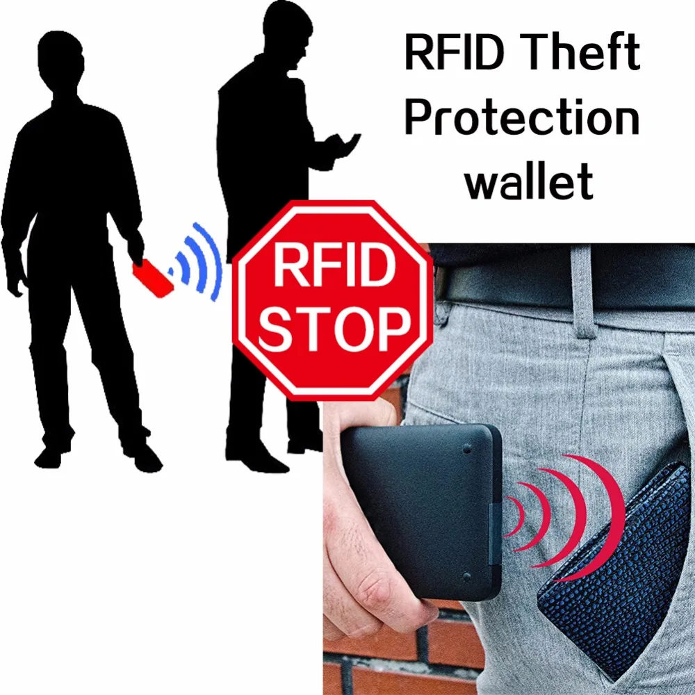 Alternative view of RFID Theft Protect Coin Bag zipper men wallets famous brand mens wallet male money purses Wallets  New Design Top  Men Wallet