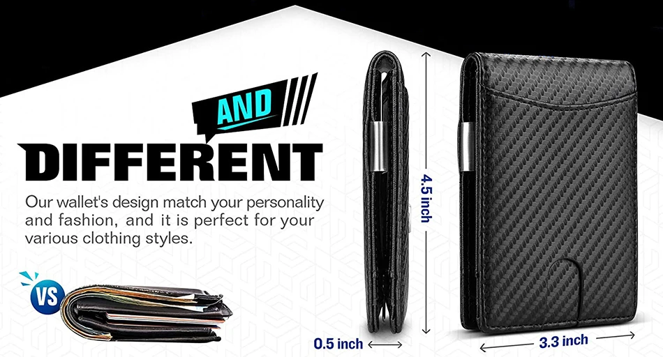 Rfid Carbon Fiber Credit Card Holder Small Smart Wallet Credit Cards for Man Metal Cardholder Case Women Minimalist Wallet Walet