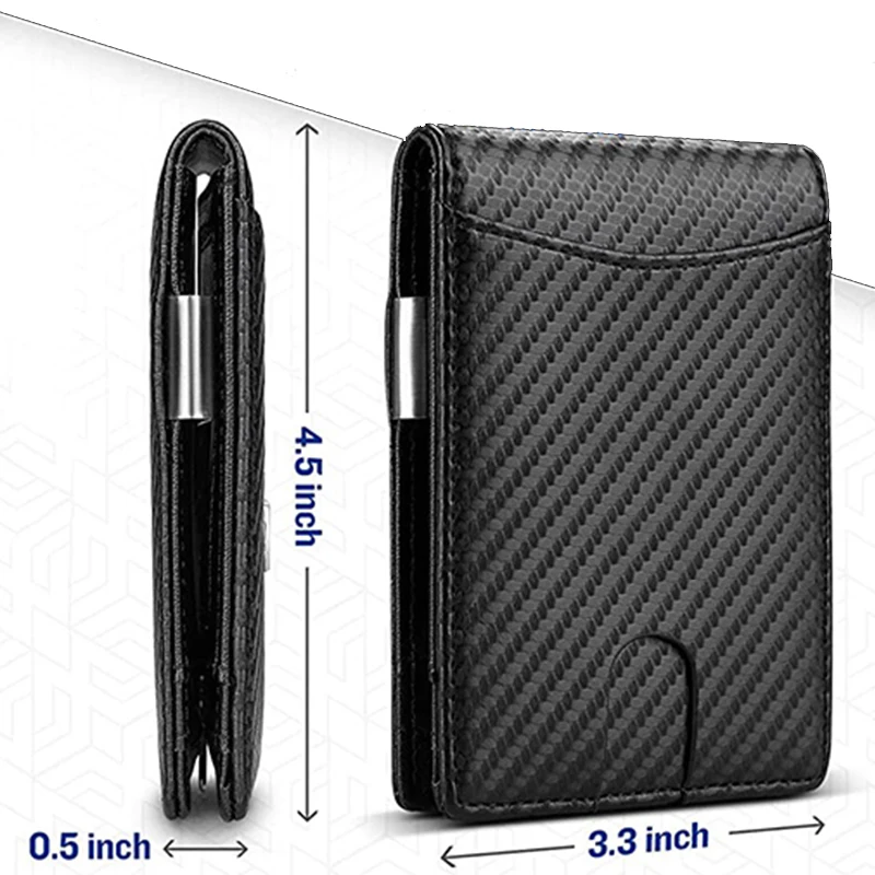 Alternative view of Rfid Carbon Fiber Credit Card Holder Small Smart Wallet Credit Cards for Man Metal Cardholder Case Women Minimalist Wallet Walet