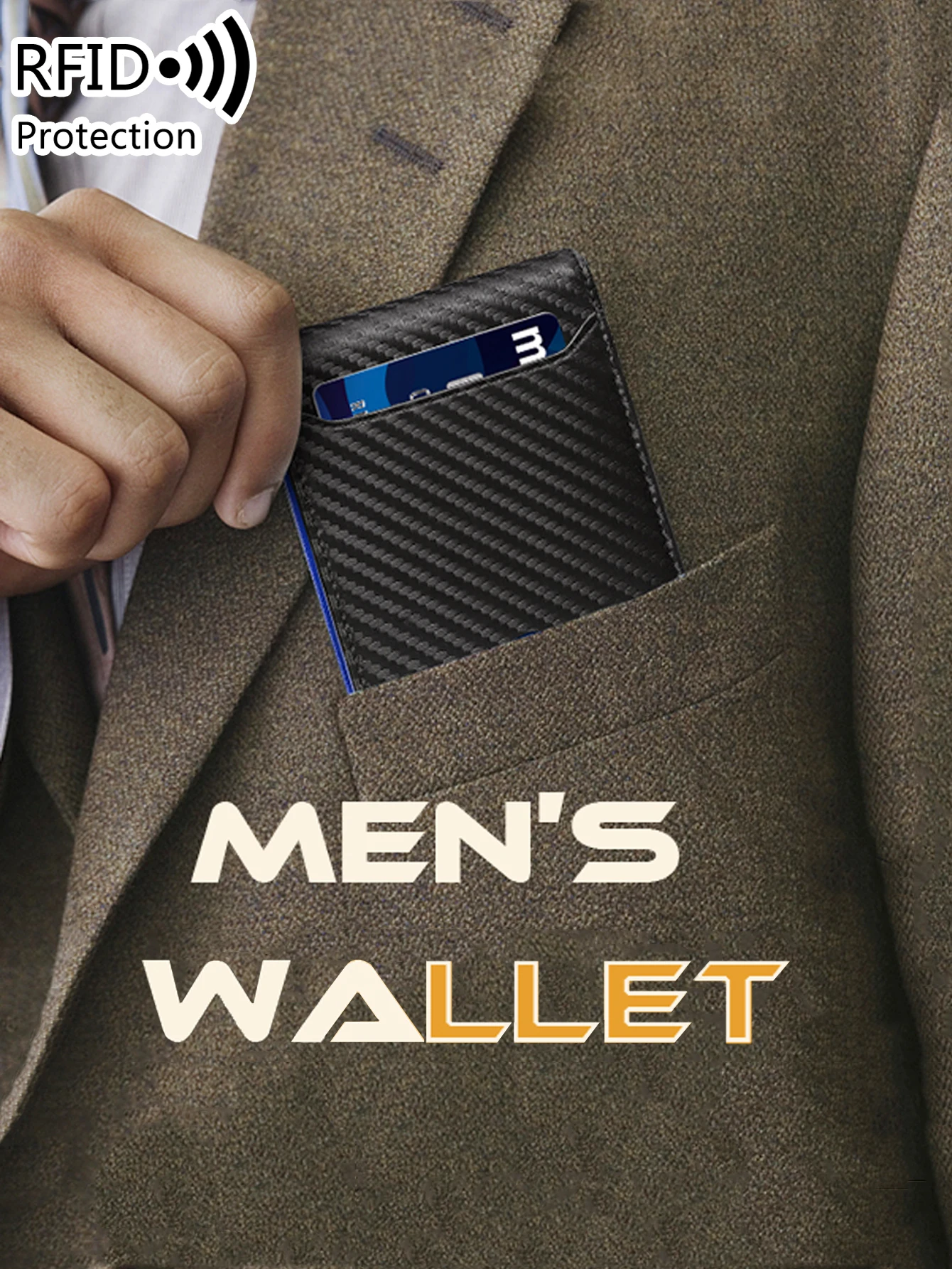 Alternative view of Minimalist and fashionable men's wallet RFID barrier multifunctional ultra-thin 11 card wallet foldable and portable for men's c