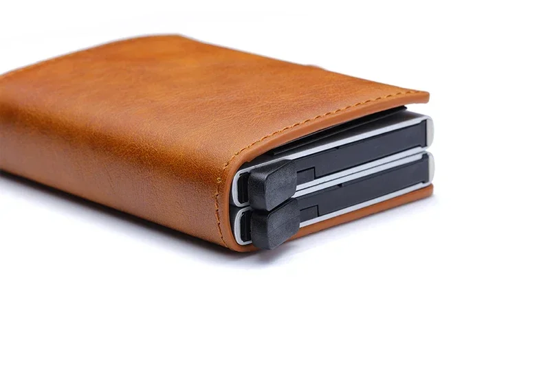 Carbon Fiber Credit Card Holder Men Wallet RFID PU Leather Metal Hasp Wallet Male Purse Minimalist Wolet Gifts for Men Carteiras