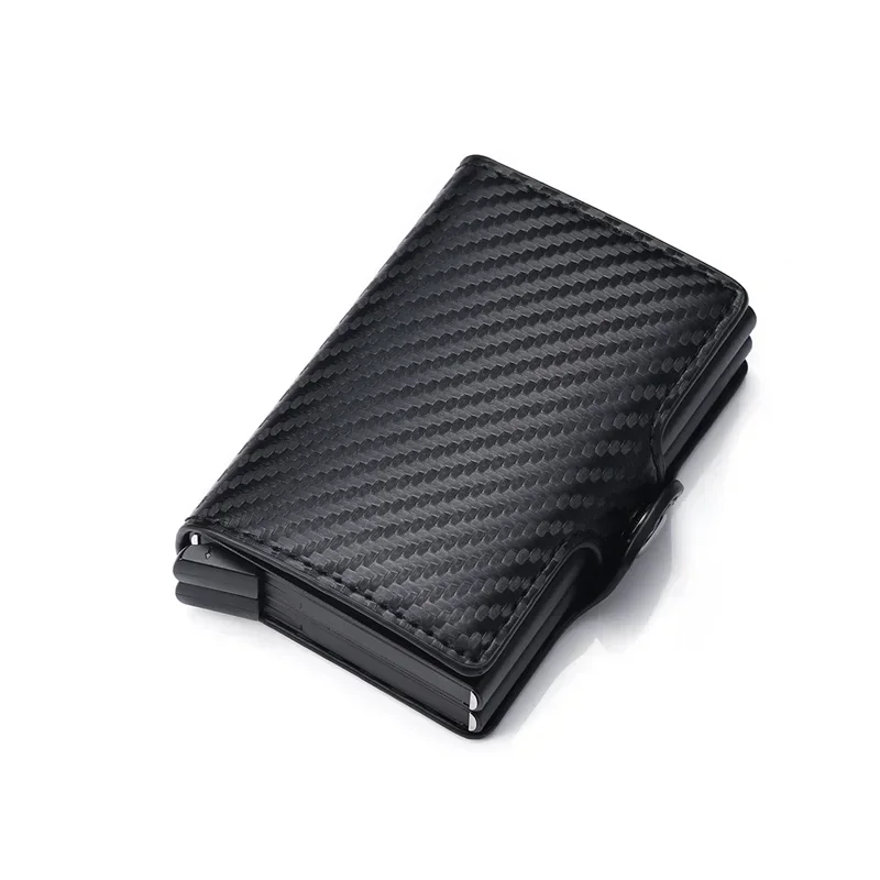 Carbon Fiber Credit Card Holder Men Wallet RFID PU Leather Metal Hasp Wallet Male Purse Minimalist Wolet Gifts for Men Carteiras