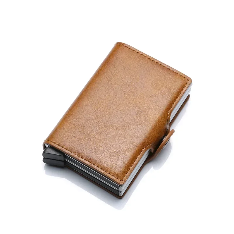 Carbon Fiber Credit Card Holder Men Wallet RFID PU Leather Metal Hasp Wallet Male Purse Minimalist Wolet Gifts for Men Carteiras