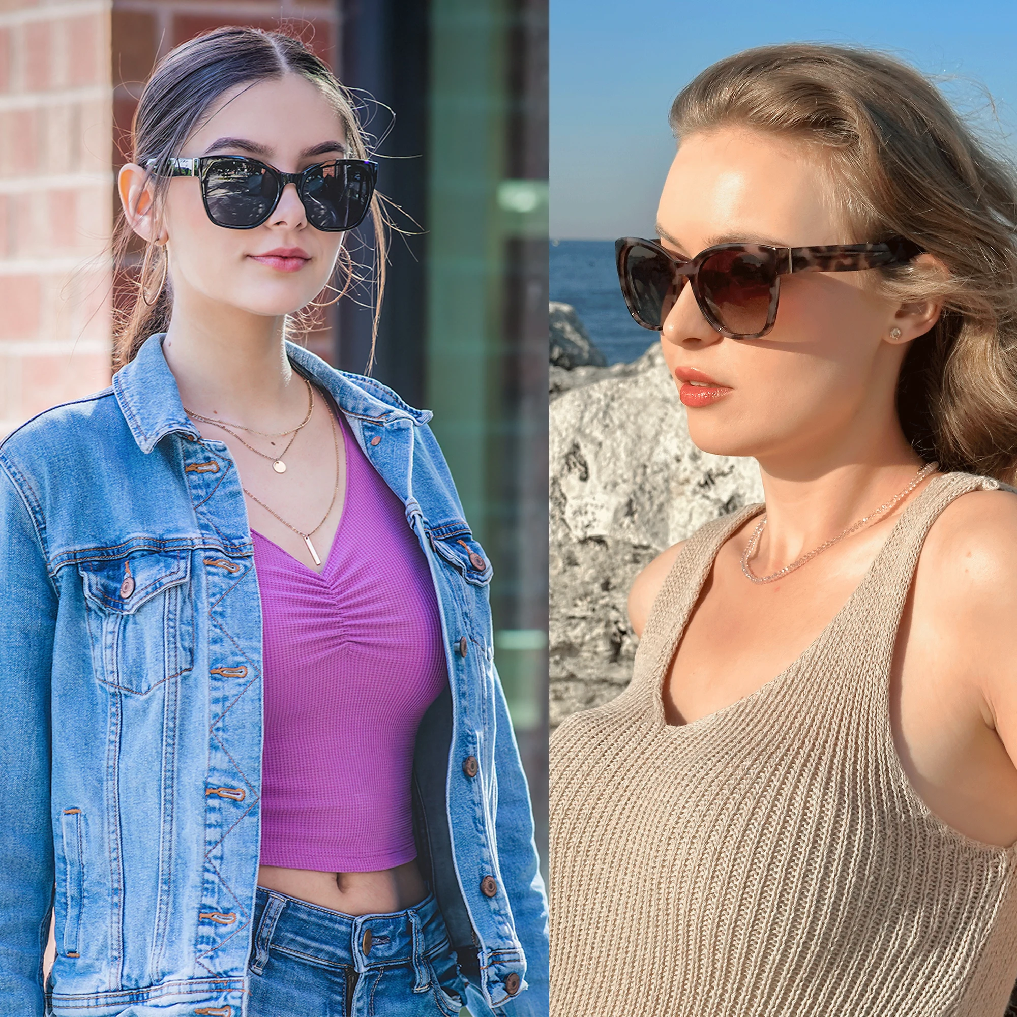Alternative view of ZENOTTIC 2024 Original Thick Butterfly Frame Polarized Sunglasses for Women Chunky Uv400 Protection Shade Sun Glasses