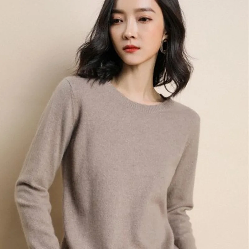 Alternative view of Women Sweater O-neck Autumn Winter Basic Pullover Warm Casual Pulls Jumpers Korean Long-sleeved Solid Knitwear Bottoming Shirt