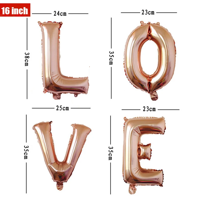 Alternative view of Happy Birthday Party balloons 16inch Wedding decorations Alphabet Foil Letter balloon kids baby shower girl Name Balls supplies