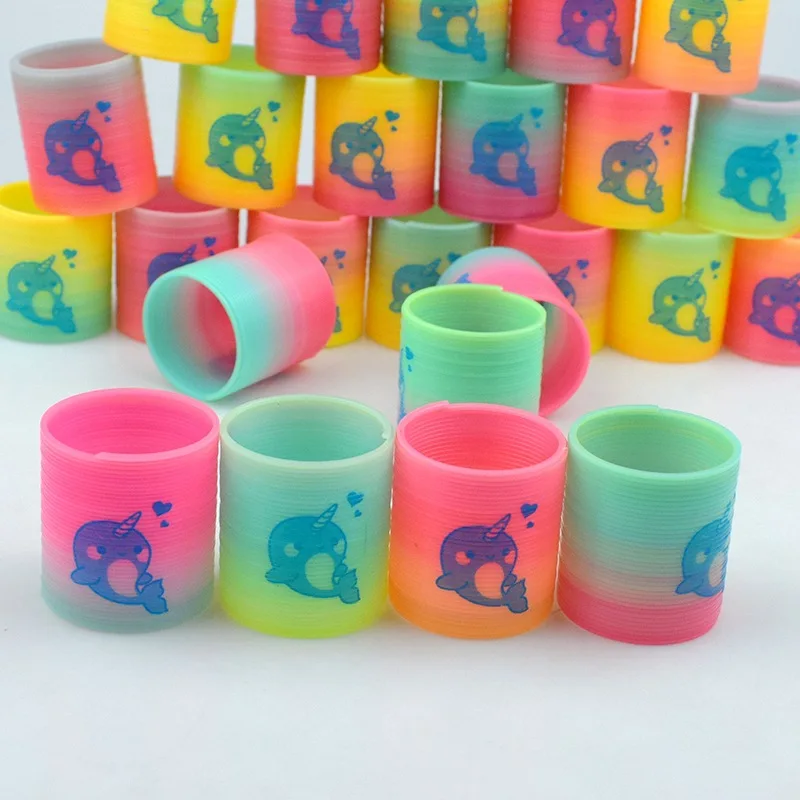 Alternative view of 24PCS Rainbow Magic Springs Circle Toys Kids Birthday Party Favors Guests Giveaway Small Gifts Pinata Fillers Flexible Funny Toy