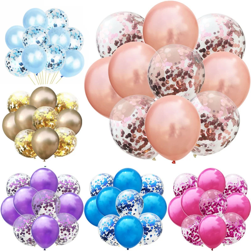 10Pcs/lot 12inch Metallic Colors Latex Balloons Confetti Air Balloons Inflatable Ball For Birthday Wedding Party Baloon Supplies