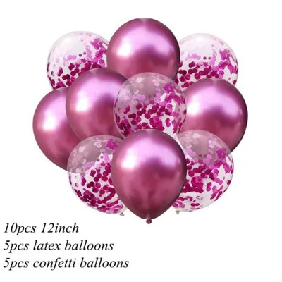 10Pcs/lot 12inch Metallic Colors Latex Balloons Confetti Air Balloons Inflatable Ball For Birthday Wedding Party Baloon Supplies