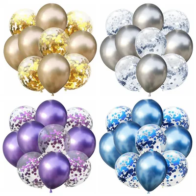 10Pcs/lot 12inch Metallic Colors Latex Balloons Confetti Air Balloons Inflatable Ball For Birthday Wedding Party Baloon Supplies