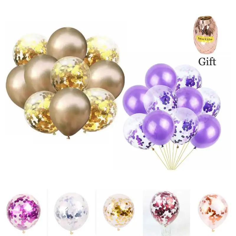 10Pcs/lot 12inch Metallic Colors Latex Balloons Confetti Air Balloons Inflatable Ball For Birthday Wedding Party Baloon Supplies