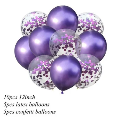 10Pcs/lot 12inch Metallic Colors Latex Balloons Confetti Air Balloons Inflatable Ball For Birthday Wedding Party Baloon Supplies