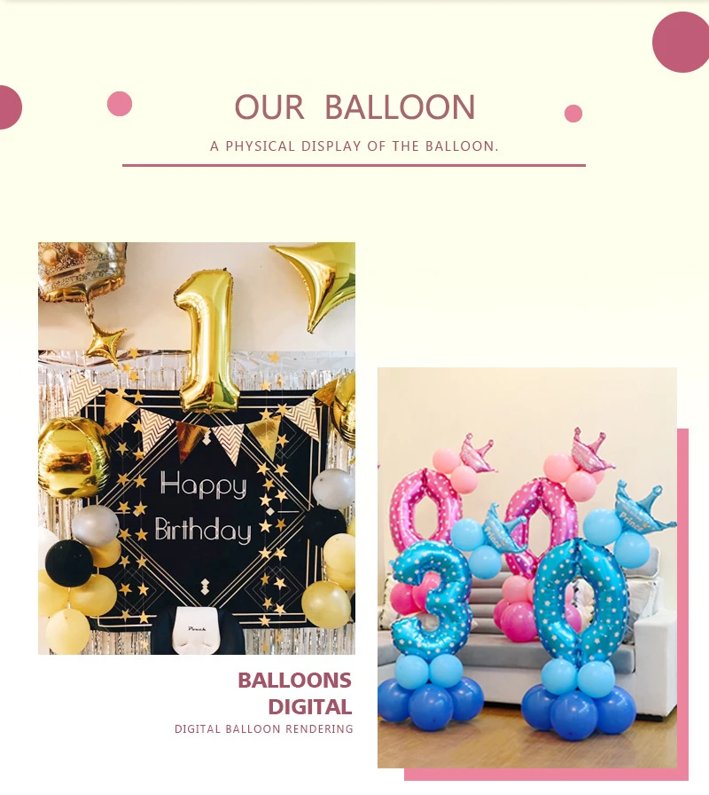 16 32 Inch Foil Number Balloons Wedding Happy Birthday Party Decorations Rose Gold Digital Globos Balloon Baby Shower Supplies