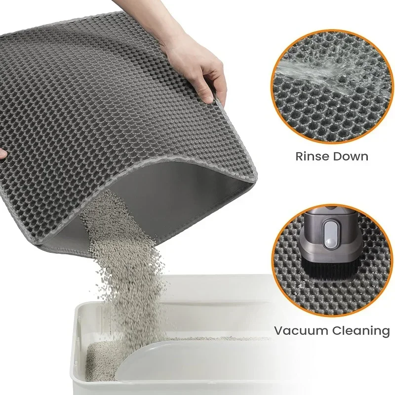 Alternative view of Cat Litter Mat Pet Toilet Waterproof Double Layer Pet Litter Box Mat Nonslip Sand Cat Washable Mat Clean Pad Pet Clean Supplies