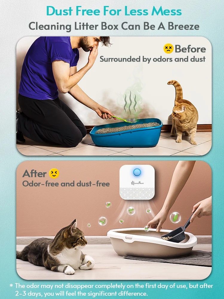 Alternative view of DownyPaws 4000mAh Smart Cat Odor Purifier For Cat Litter Box Deodorizer Pet Toilet Air Purifier Dog Cat Litter Deodorant