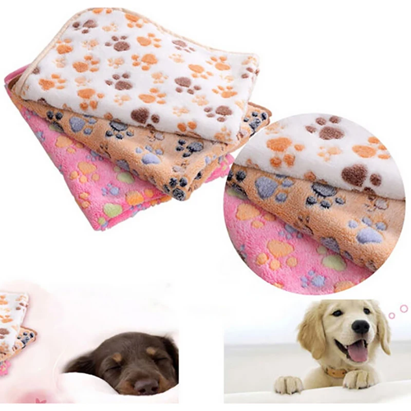 Alternative view of 3 Sizes Cute Warm Pet Bed Mat Cover Towel Handcrafted Cat Dog Fleece Soft Blanket for Small Medium Large dogs Puppy Pet Supplies
