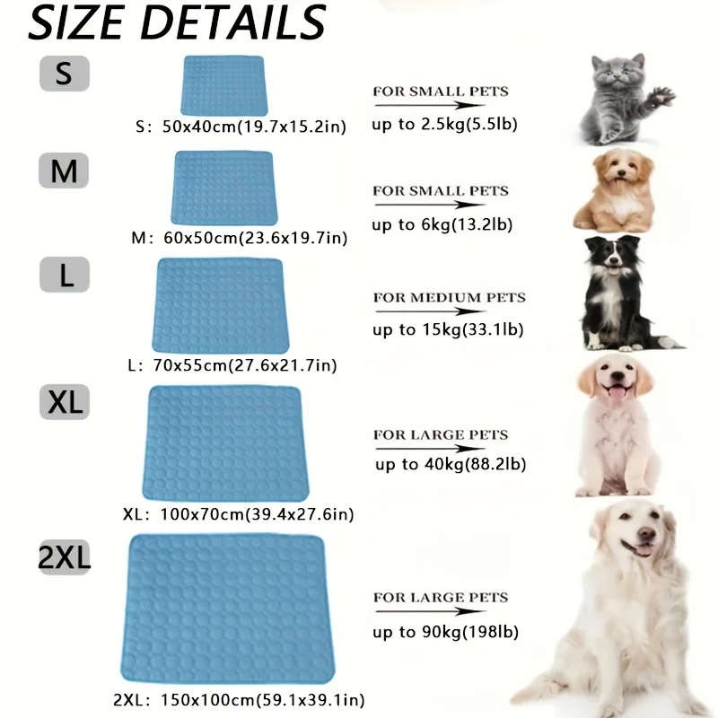Alternative view of Dog Cooling Mat Summer Pet Cold Bed Extra Large For Small Big Dogs Pet Accessories Cat Durable Blanket Sofa Cat Ice Pad Blanket