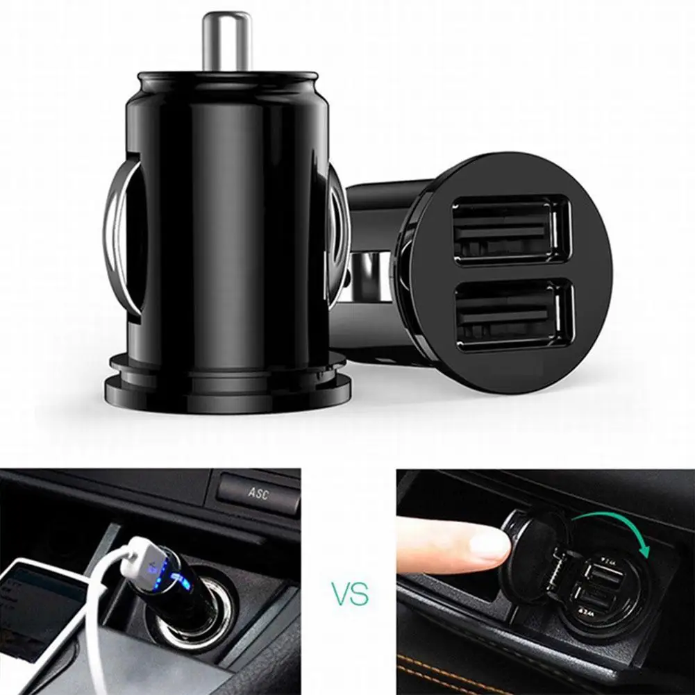 Mini Car Charger 2.4A Dual USB Fast Charging Universal Mobile Phone in Car Charge Tablet GPS For iPhone Xiaomi Samsung Huawei