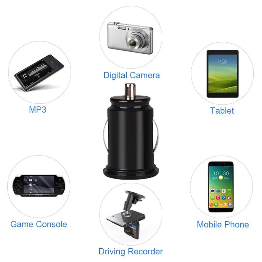 Mini Car Charger 2.4A Dual USB Fast Charging Universal Mobile Phone in Car Charge Tablet GPS For iPhone Xiaomi Samsung Huawei