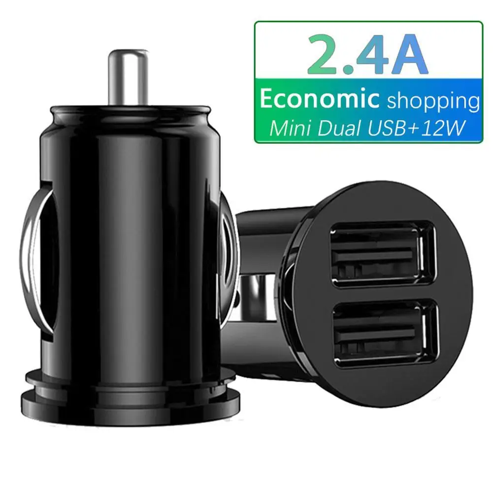 Mini Car Charger 2.4A Dual USB Fast Charging Universal Mobile Phone in Car Charge Tablet GPS For iPhone Xiaomi Samsung Huawei