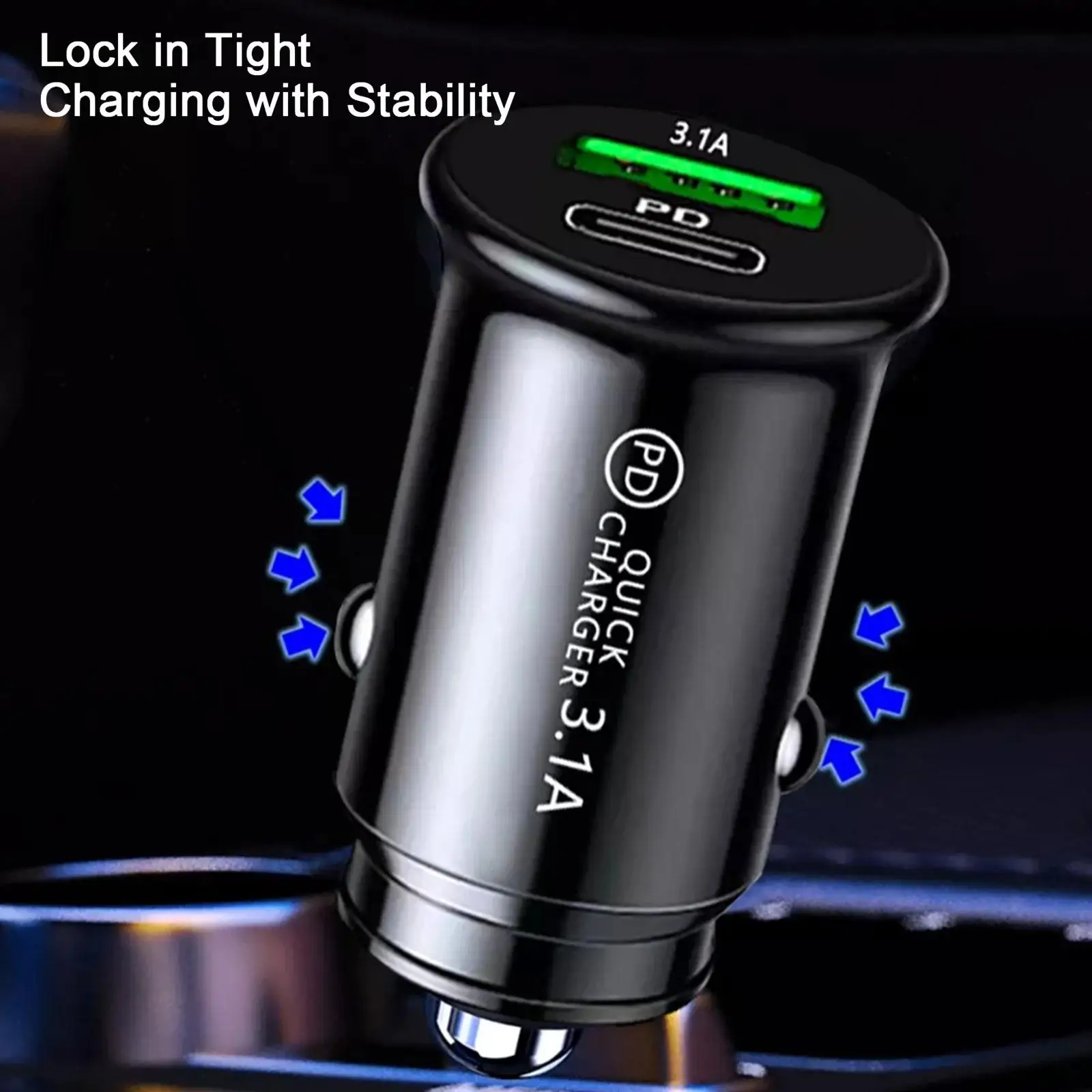 QC3.0 Car Charger Fast Charging White Black Car Lighter Slot PD 20W USB Type C Charge For 12V 24V Car Truck Boat RV Motorcycle QC3.0 Car Charger Fast Charging White Black Car Lighter Slot PD 20W USB Type C Charge For 12V 24V Car Truck Boat RV Motorcycle