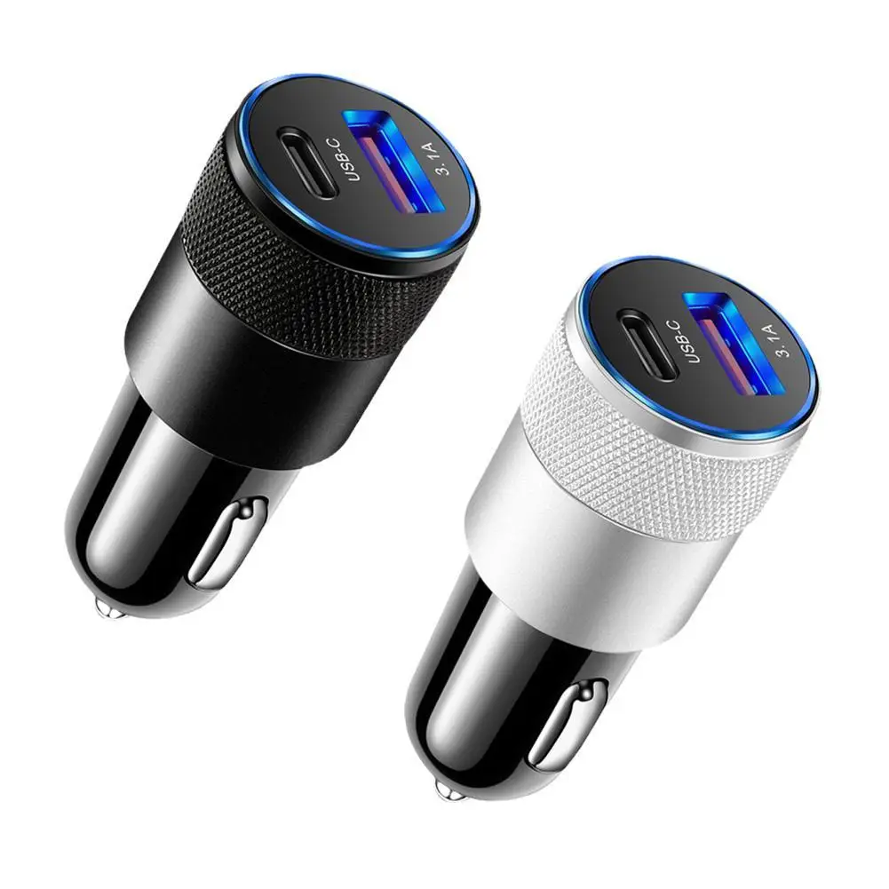 Car Charger QC3.0 Quick Charge Mini Shaped Car Lighter Slot PD 20W USB Type C Mobile Phone Charger