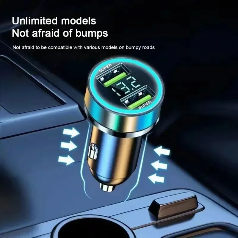 240W Car Charger Dual USB Ports 120W Super Fast Charging with Digital Display Quick Charging Adapter for IPhone Samsung Xiaomi
