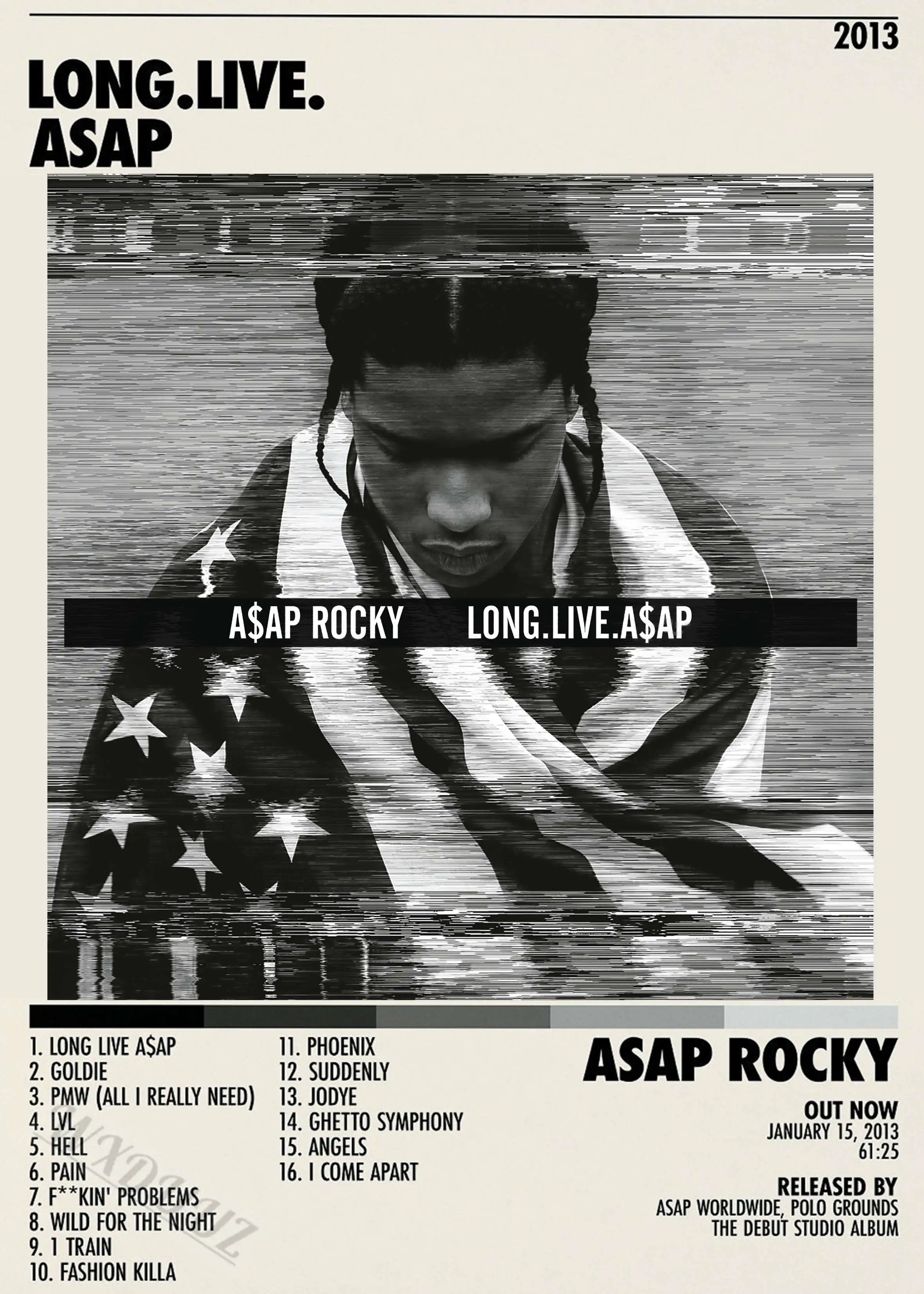 Alternative view of Music Album Star Hot ASAP ROCKY KENDRICK LAMAR 80s Retro Rap Poster Hip Hop Posters For Living Room Painting Art Home Wall Decor