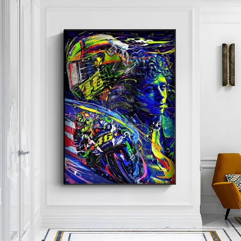 Alternative view of Poster Motorcycle Wall Art Picture Canvas Painting Print Living Room Bedroom Home Decoration